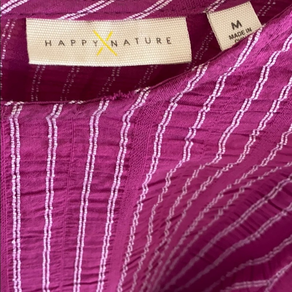 HappyxNature ruffle puff sleeve striped blouse - Picture 5 of 8